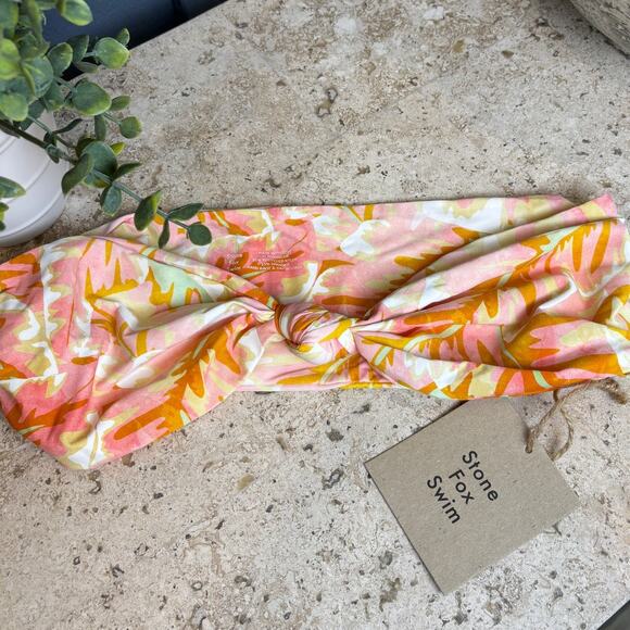 Stone Fox Swim Hot Tropix Lele Top Roca Bottom Bikini XL Bandeau Cheeky Bathing - Picture 3 of 5